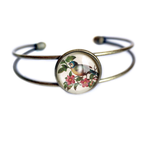 Victorian Bluebird Cuff Bracelet
