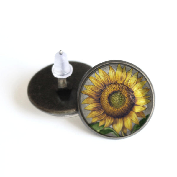 Sunflower Vintage Inspired Stud Earrings