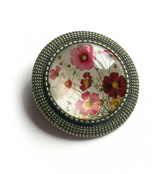 Cosmo Flower Vintage Inspired Pin Brooch