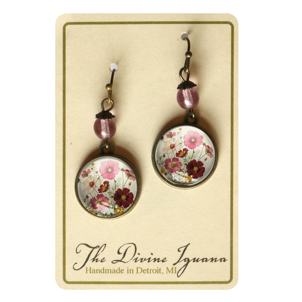 Cosmo Flowers Vintage Inspired Drop / Dangle Earrings