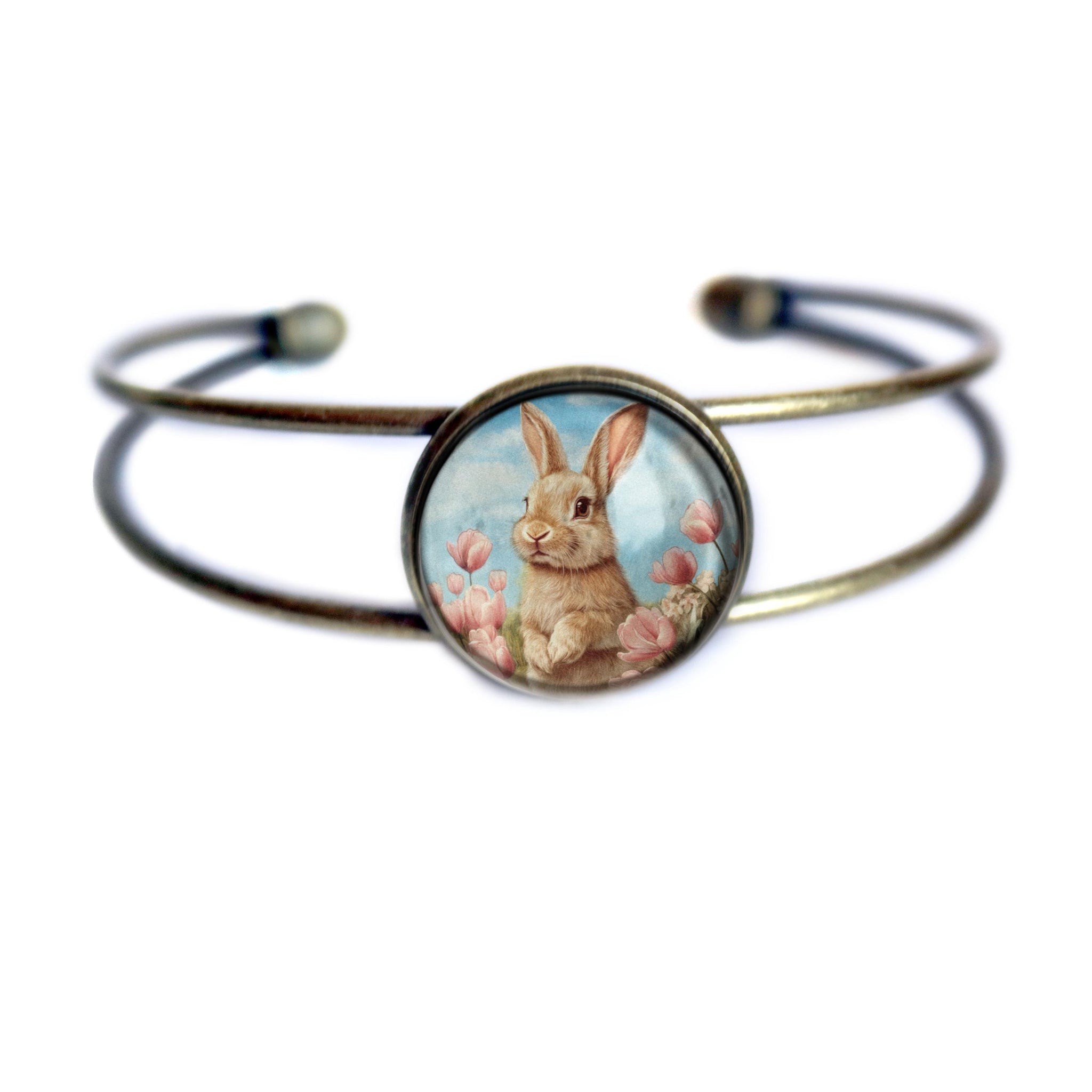 Victorian Easter Bunny Cuff Bracelet