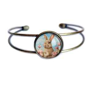 Victorian Easter Bunny Cuff Bracelet