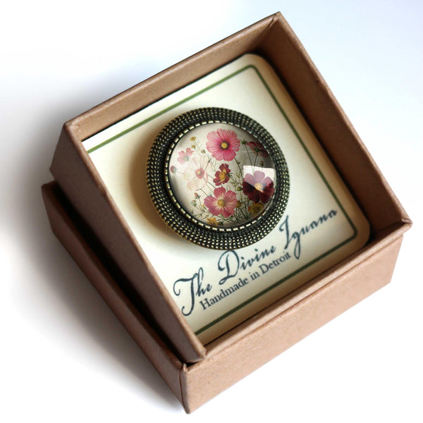 Cosmo Flower Vintage Inspired Pin Brooch