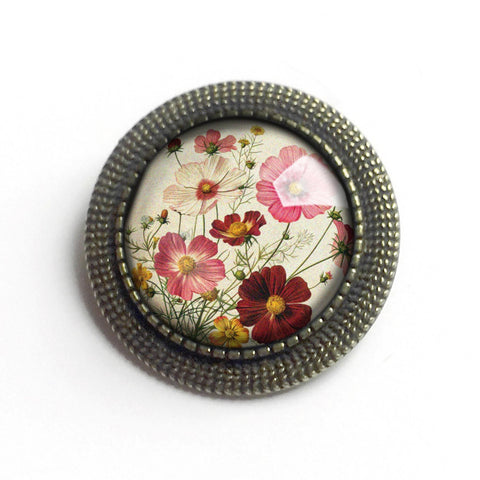 Cosmo Flower Vintage Inspired Pin Brooch