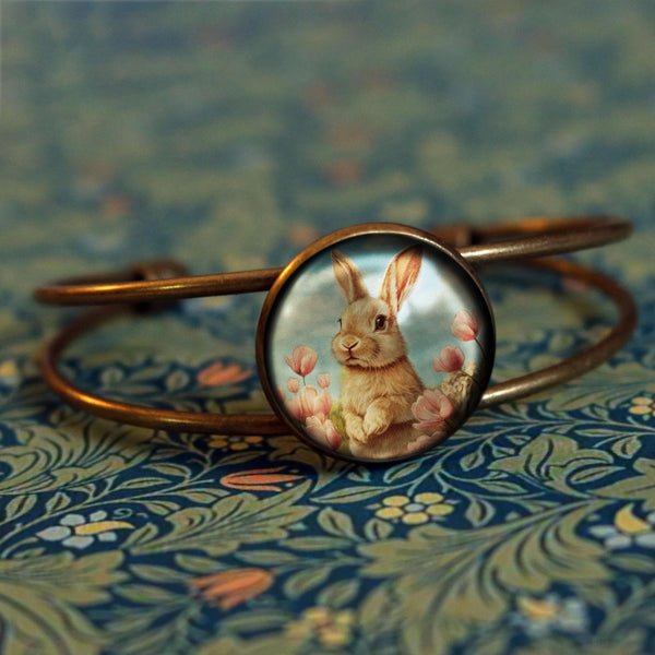 Victorian Easter Bunny Cuff Bracelet