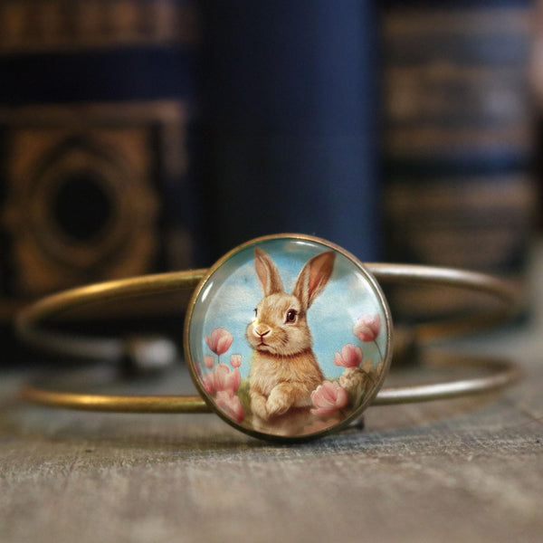 Victorian Easter Bunny Cuff Bracelet