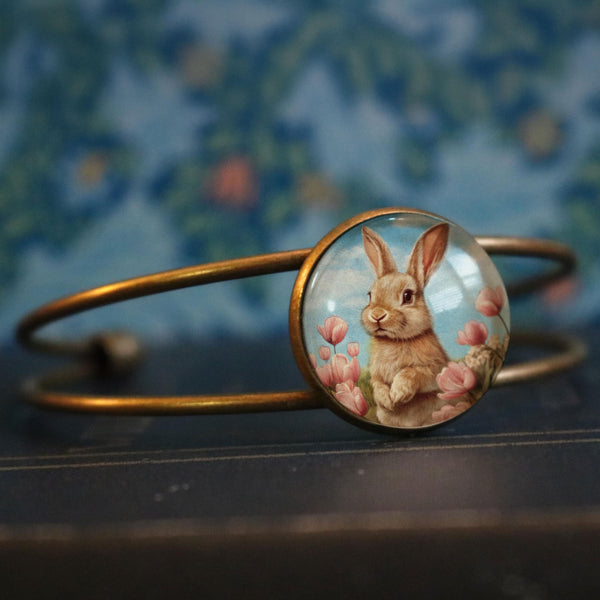 Victorian Easter Bunny Cuff Bracelet
