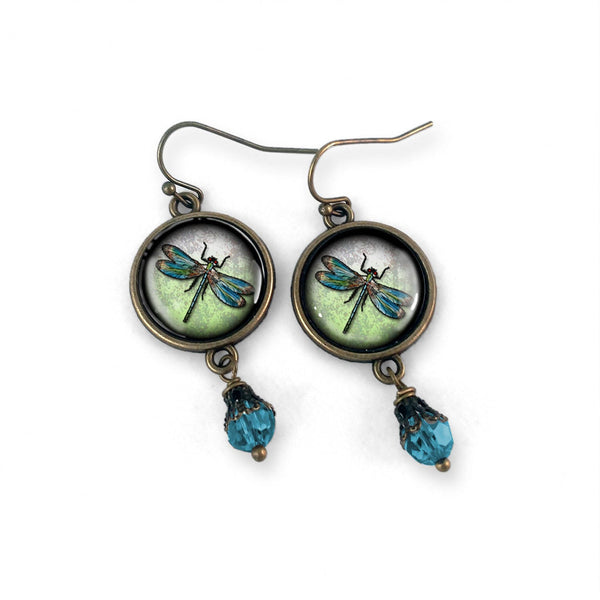 Dragonfly Vintage Inspired Drop / Dangle Earrings