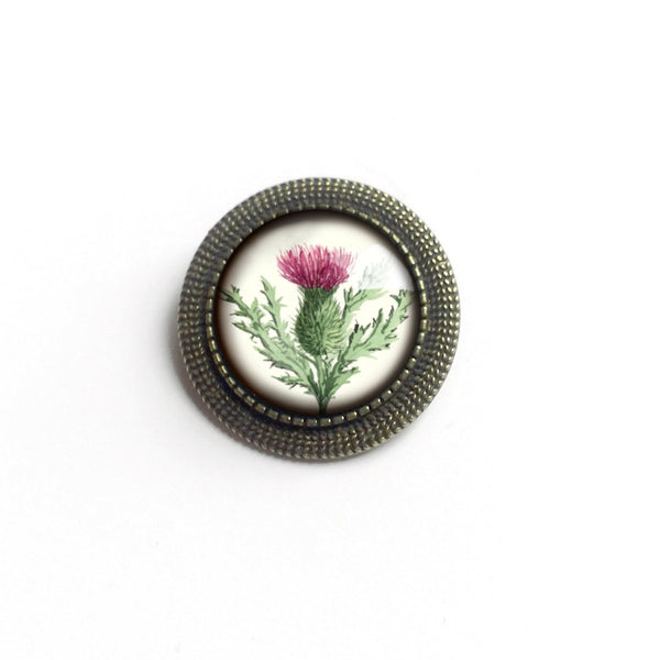 Scottish Thistle Flower Vintage Inspired Pin Brooch