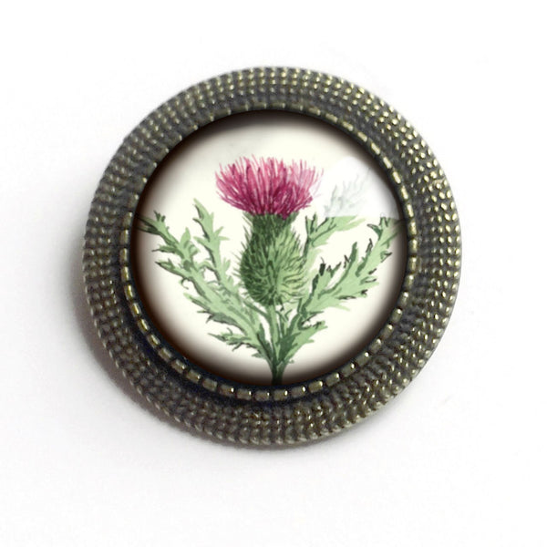 Scottish Thistle Flower Vintage Inspired Pin Brooch