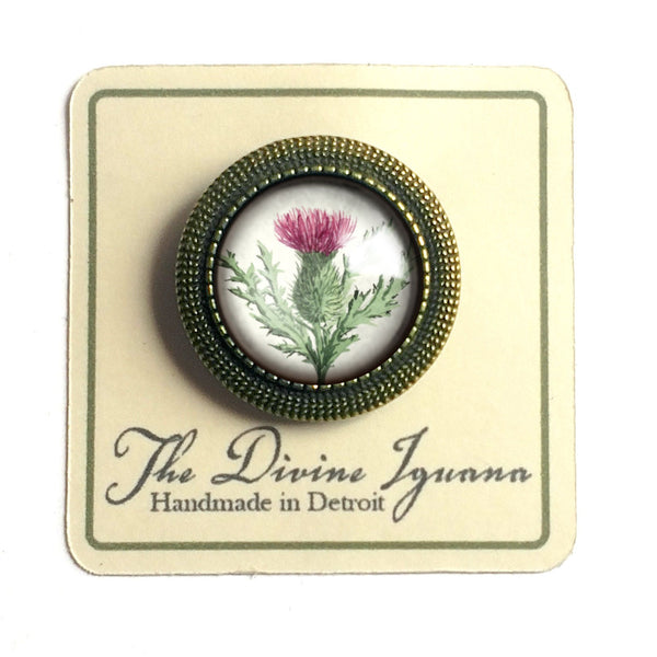 Scottish Thistle Flower Vintage Inspired Pin Brooch