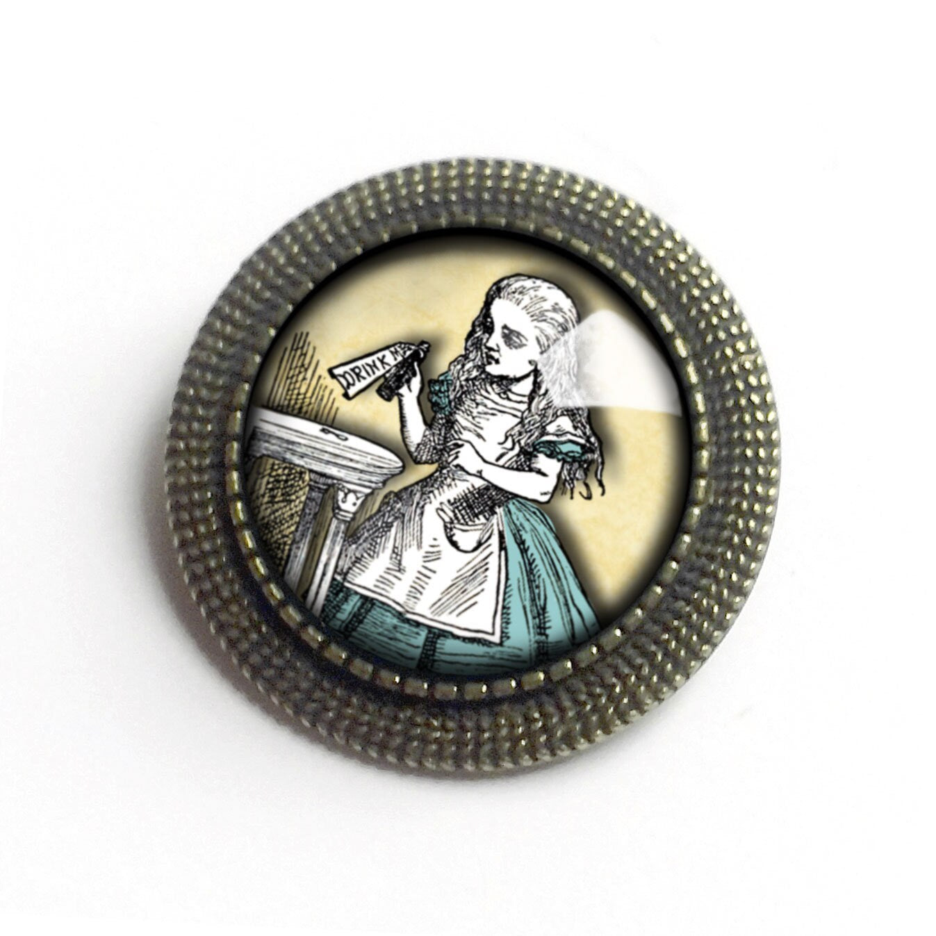 Alice in Wonderland "Drink Me" Potion Vintage Inspired Pin Brooch