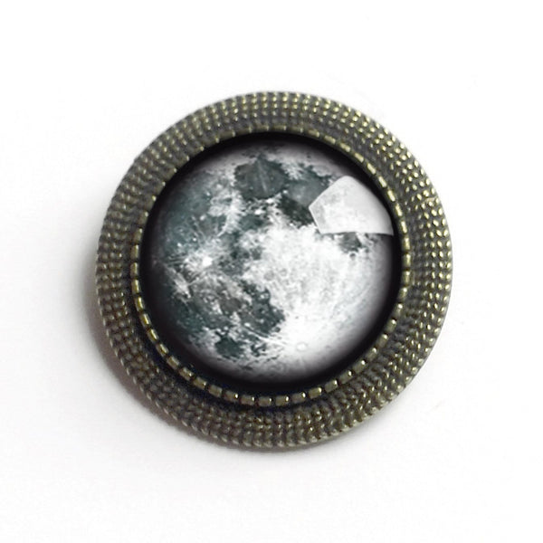 Full Moon Vintage Inspired Pin Brooch