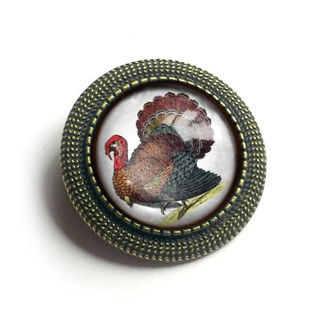 Thanksgiving Turkey Vintage Inspired Pin Brooch