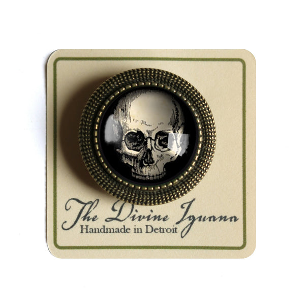 Human Skull Vintage Inspired Pin Brooch