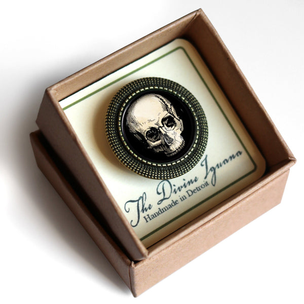 Human Skull Vintage Inspired Pin Brooch