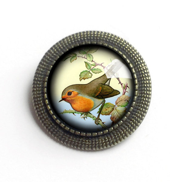 Spring Robin Vintage Inspired Pin Brooch