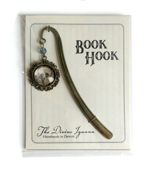 Human Brain and Nervous System Glass Cabochon Brass Book Hook / Bookmark