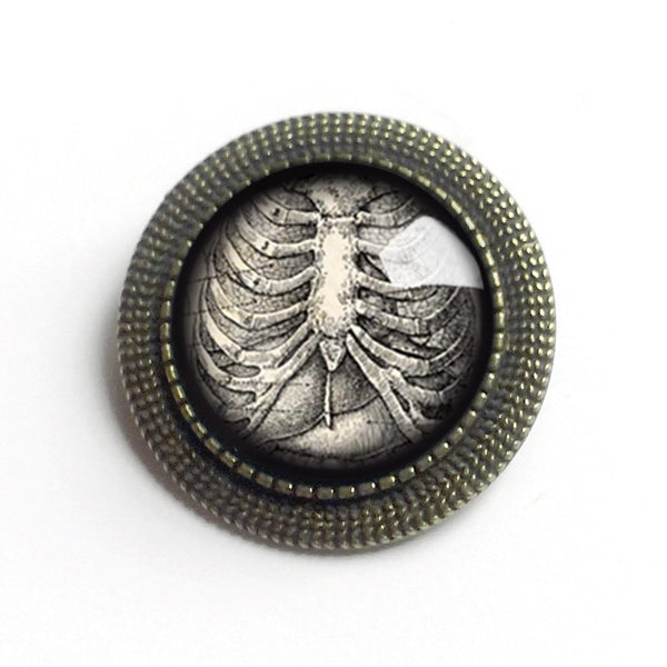 Human Ribcage Vintage Inspired Pin Brooch