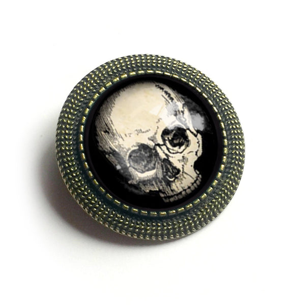 Human Skull Vintage Inspired Pin Brooch