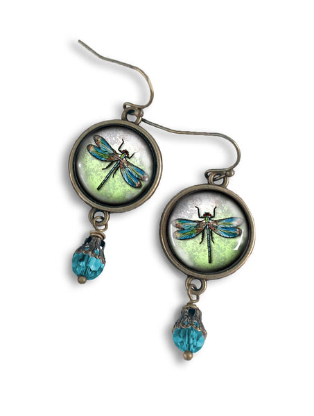 Dragonfly Vintage Inspired Drop / Dangle Earrings