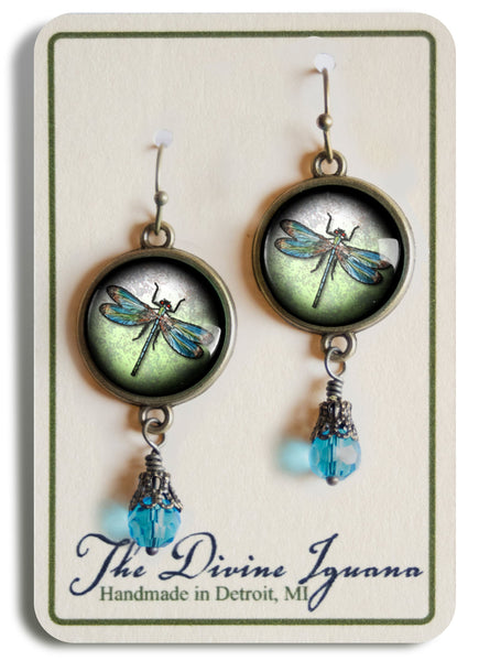 Dragonfly Vintage Inspired Drop / Dangle Earrings