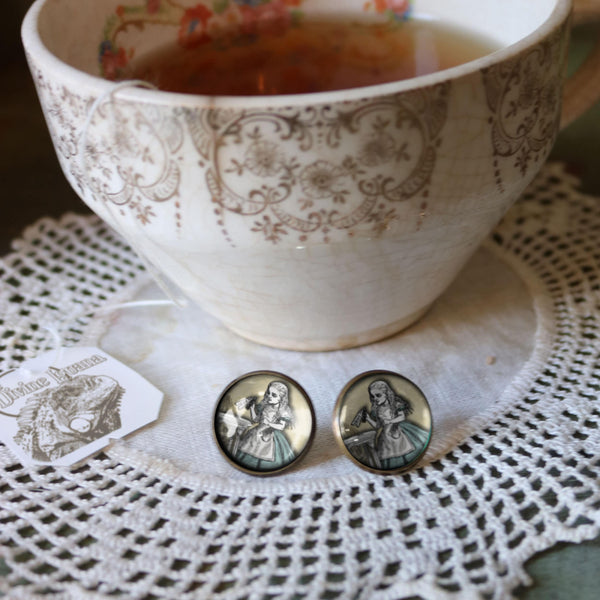 Alice in Wonderland "Drink Me" Potion Vintage Inspired Stud Earrings