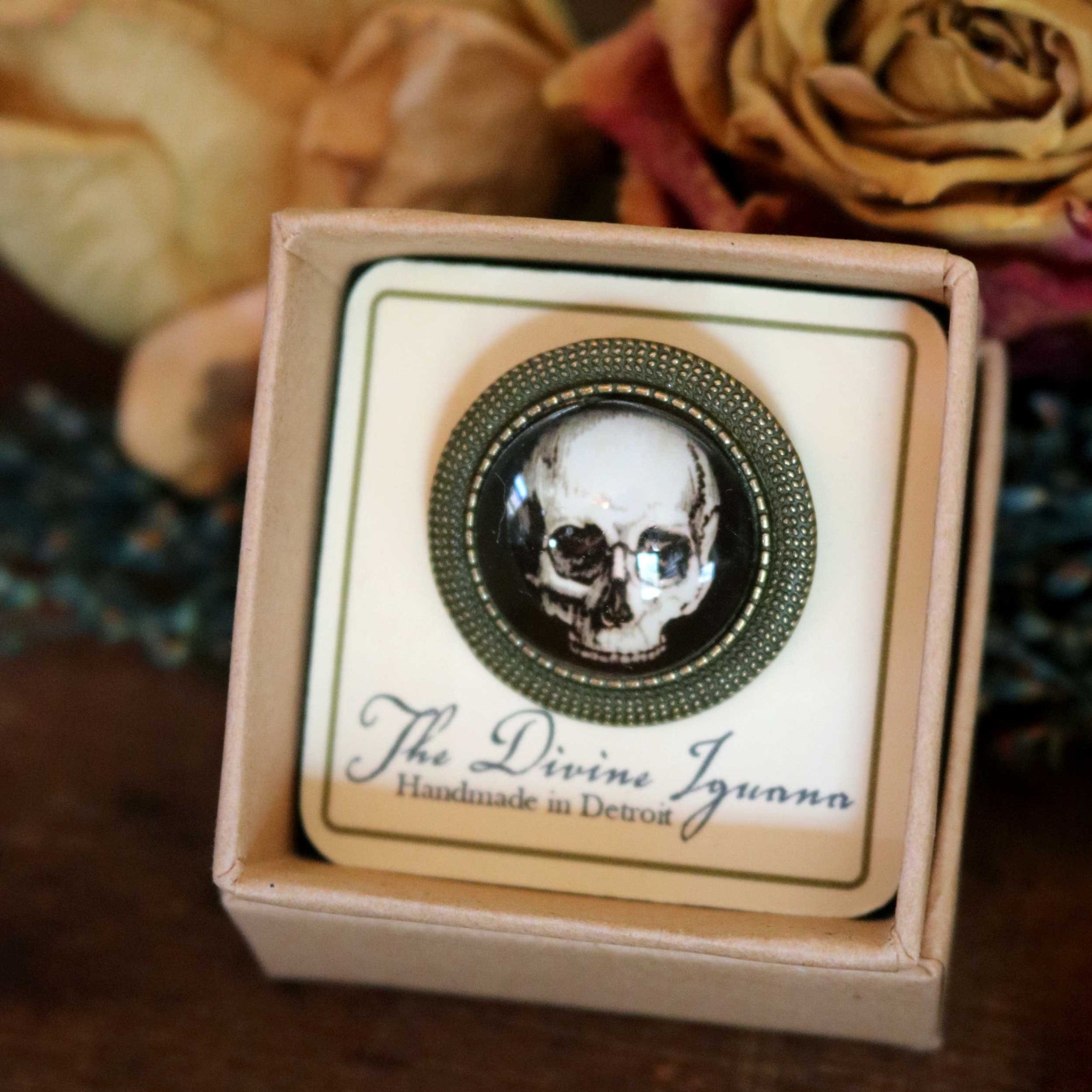 Human Skull Vintage Inspired Pin Brooch