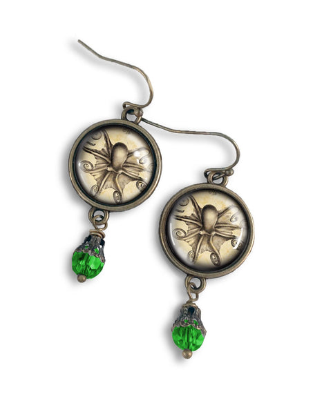 Ernst Haeckel Octopus Vintage Inspired Drop / Dangle Earrings