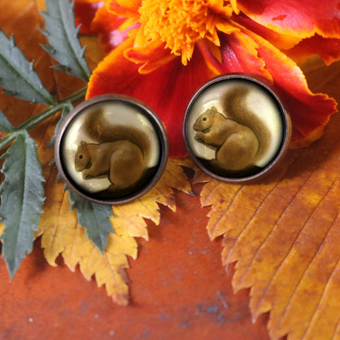 Victorian Squirrel Vintage Inspired Stud Earrings