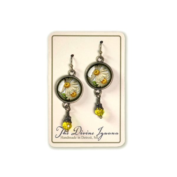 Summer Daisies Vintage Inspired Drop / Dangle Earrings