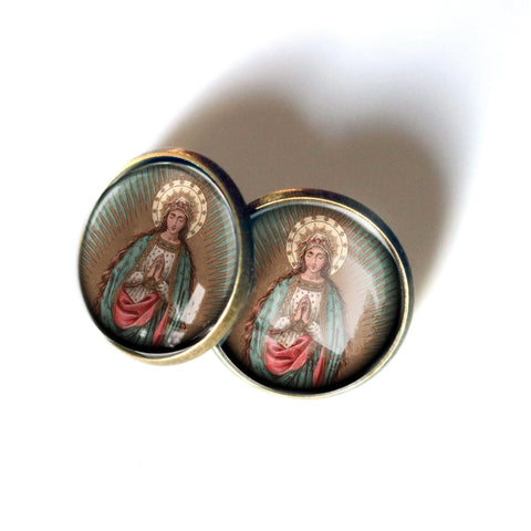 Our Lady of the Stars, Madonna of Guadalupe Stud Earrings