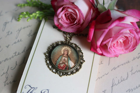 Our Lady of the Stars, Madonna of Guadalupe Pendant Necklace