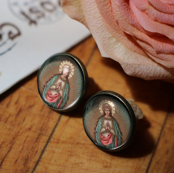 Our Lady of the Stars, Madonna of Guadalupe Stud Earrings