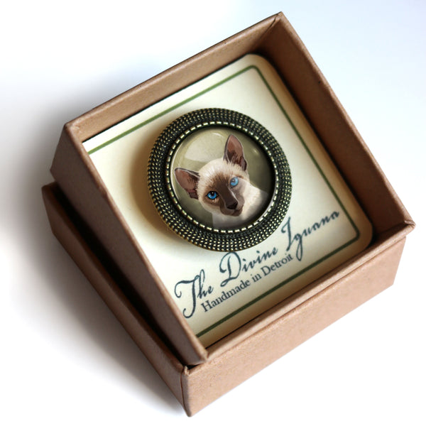 Siamese Cat Vintage Inspired Pin Brooch