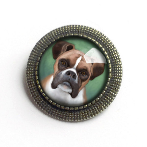 Boxer Dog Vintage Inspired Pin Brooch