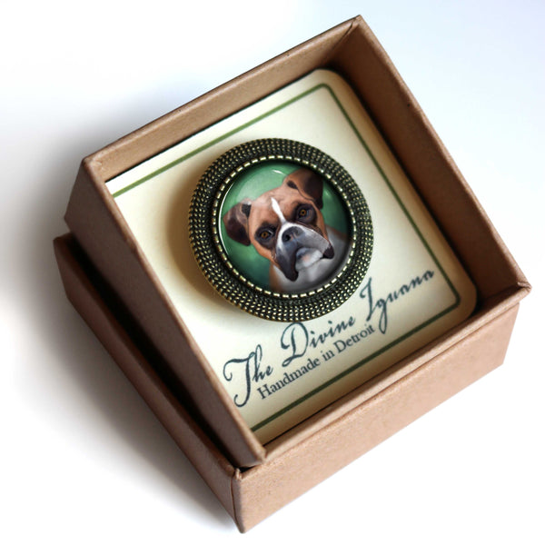 Boxer Dog Vintage Inspired Pin Brooch