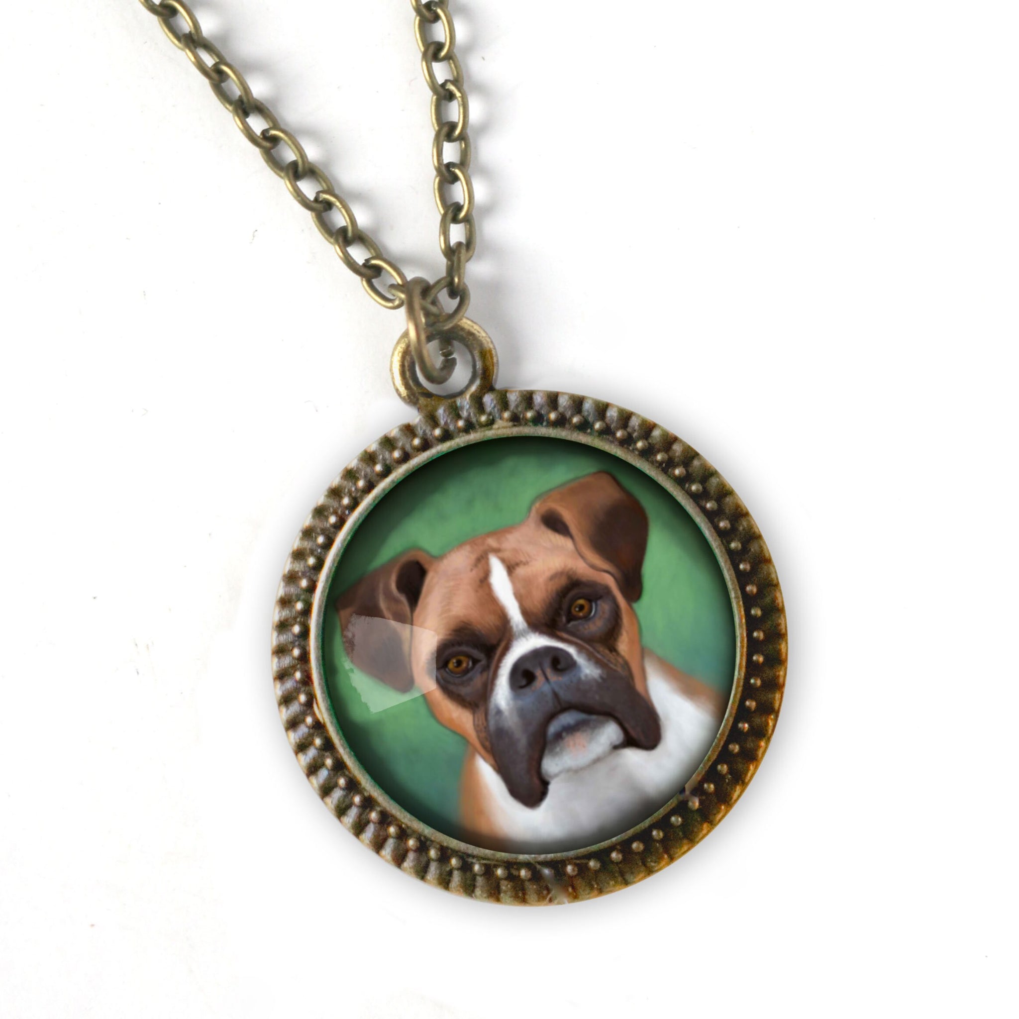 Boxer Dog Large Pendant Necklace