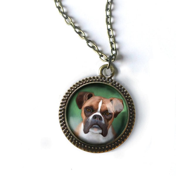 Boxer Dog Large Pendant Necklace