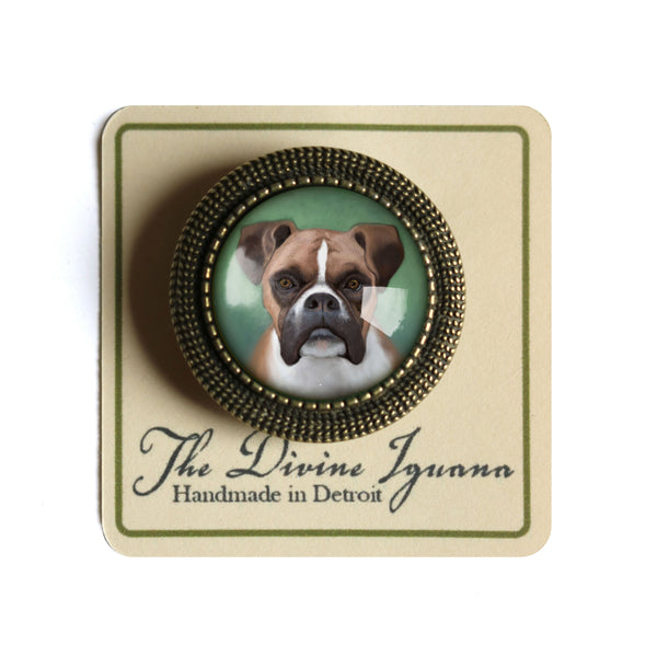 Boxer Dog Vintage Inspired Pin Brooch