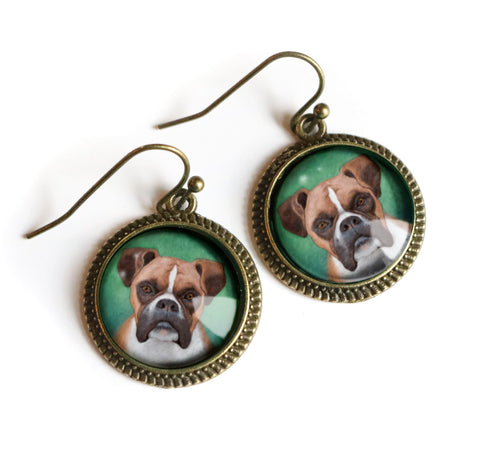 Boxer Dog Earrings