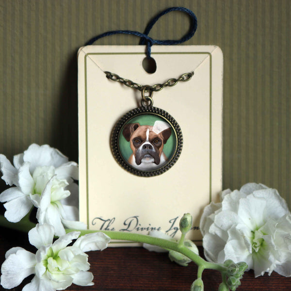 Boxer Dog Large Pendant Necklace