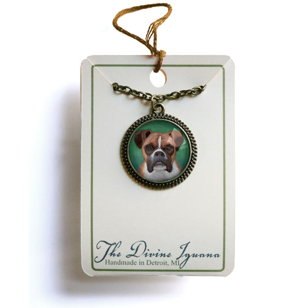 Boxer Dog Large Pendant Necklace