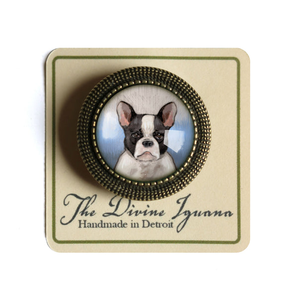 French Bulldog Vintage Inspired Pin Brooch