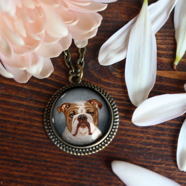 English Bulldog Pendant Necklace