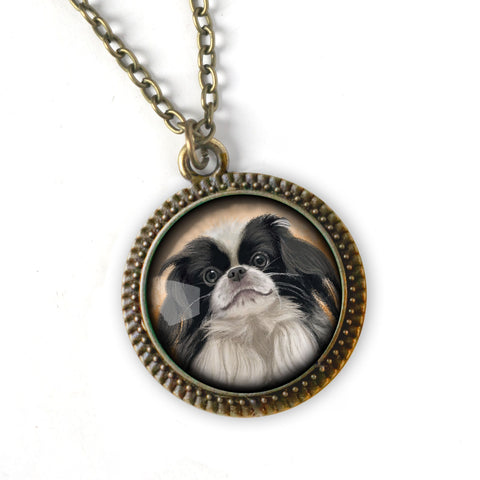 Japanese Chin Dog Large Pendant Necklace