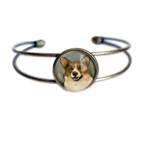 Corgi Dog Cuff Bracelet