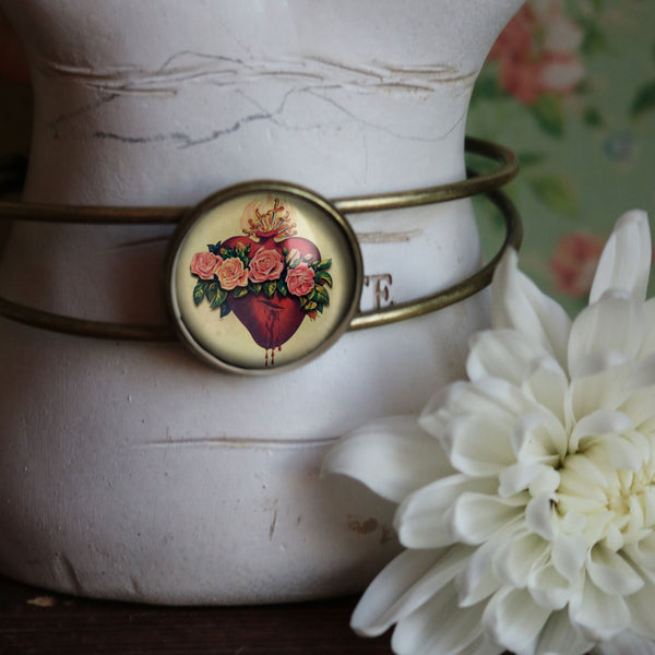 Immaculate Heart of Mary Cuff Bracelet