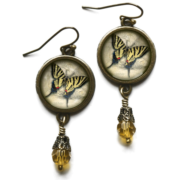 Swallowtail Butterfly Vintage Inspired Drop / Dangle Earrings