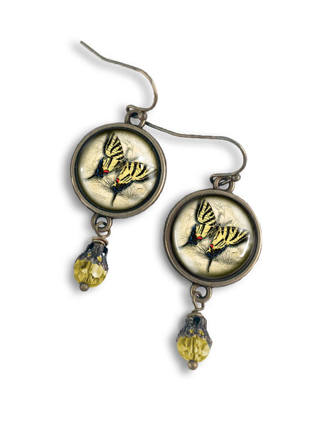 Swallowtail Butterfly Vintage Inspired Drop / Dangle Earrings